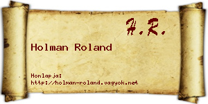 Holman Roland névjegykártya
